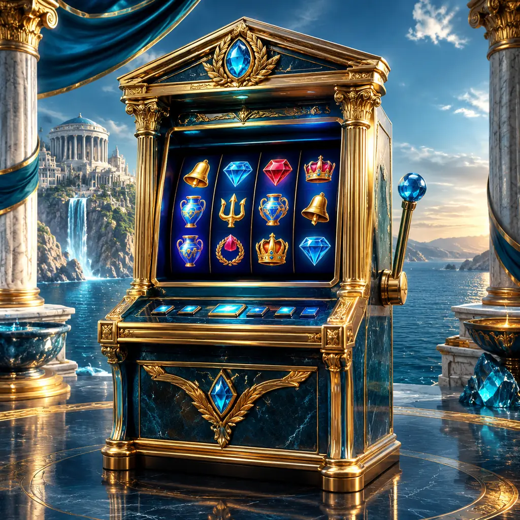 Mesin slot dengan tema kuil Yunani dalam kasino konseptual
