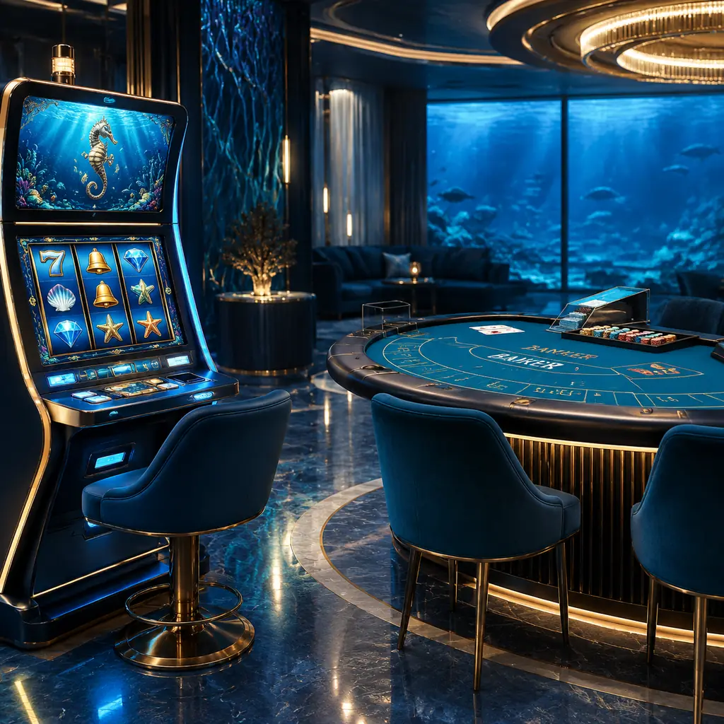 Mesin slot dan meja live yang mewakili ragam produk kasino
